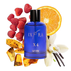 Ixora X4 Perfume: Energize Your Senses with a Fresh Burst of Orange, Raspberry, Amber, and Vanilla