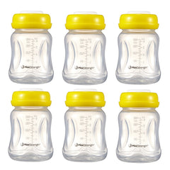Max Strength Pro (6pc) - Breastmilk Bottles 6pc Set with Leak Proof Lids , 6.oz 180ml Reusable Wide Neck Bottles Best for Breast Milk Collection & Storage Solution, BPA Free, Fits Spectra & Avent...