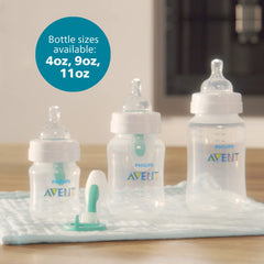 PHILIPS AVENT Anti Colic Baby Bottles with AirFree Vent, 4oz, 4pk, Clear, SCY701/04, 4 Pack