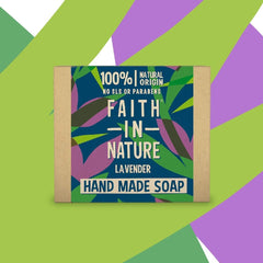 Faith in Nature | 100 g | Lavender Handmade Soap | 100% Natural Origin | No SLS or Parabens | Nourishing, Vegan & Cruelty-Free Skincare