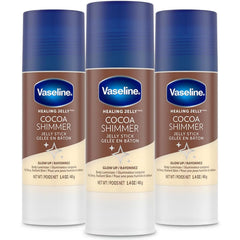 Vaseline Unilever Cocoa Shimmer Jelly Stick GLOW UP Body Luminizer For Dewy Radiant Skin 1.4 oz - 3 Count