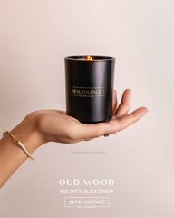 Benevolence LA Oud Wood Scented Candle for Men & Women | 6 oz Scented Candles for Home Scented | Natural Soy Candles Gifts for Women | 35 Hour Burn Aromatherapy Candle | Summer Candles