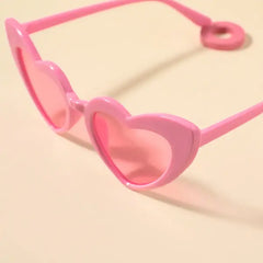 PATPAT Kids Glasses Trendy Heart Plastic Frame Decorative Glasses (Random Glasses Case Color) pink