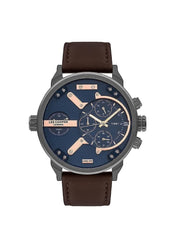 Lee Cooper Men's Quartz Movement Watch, Multi Function Display and Leather Strap - LC07491.092, Brown