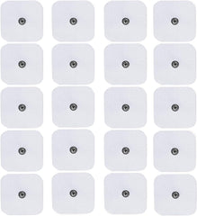 HARPIMER TENS Unit Electrode Pads Tens Electrodes 5x5cm for TENS EMS Digital Therapy Machine Body Massager 2"X2" with 3.5mm snap connectors (20 pieces)