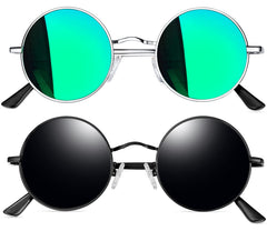 Joopin Round Polarized Sunglasses for Men Women, UV Protection Sun Glasses Small Circle Hippie Lennon Shades Sunglasses