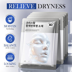 Korean Face Mask 5Pcs, Baby Skin Collagen Moisturizing Mask with 8 Types of Hyaluronic Acid and Hydrolyzed Collagen to Moisturize & Smooth Wrinkles, and Improve Skin Elasticity