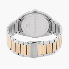 CALVIN KLEIN MEN'S COOL GREY DIAL TWO TONE STAINLESS STEEL BRACELET WATCH - 25200449