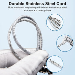 ELECDON Window Safety Locks Self Adhesive Baby Window Restrictor with Key UPVC Window Locks Child Safety Cable Lock Pet Window Restrictors No Drilling Kids Refrigerator Lock for Childproof 1 Pack