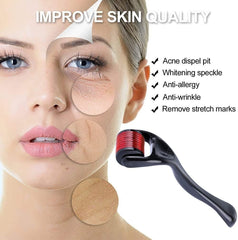 Psychone 0.25mm Derma Roller 540 Titanium Micro Needle Roller for Acne spot Hair Growth Anti-Ageing Wrinkles Scar Stretch Mark Treatment Skin Care Roller With Storage Case