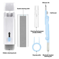 IFTHFOUR 7-in-1 Electronic Cleaner Kit,Keyboard Cleaner,Laptop Cleaner Kit for Monitor, Cell Phone, Bluetooth,Headset, Lego, Airpods, Laptop Camera Lens (Blue)