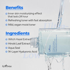 ISNTREE Ultra-Low Molecular Hyaluronic Acid Toner 300ml 10.14 fl.oz| Quick Absorbing Hyaluronic Acid Toner | Deeply hydrates and smoothens The Skin