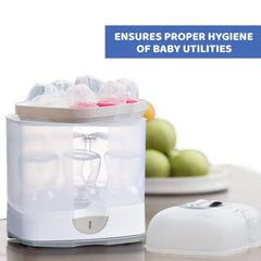 Chicco 2 in 1 Sterilizer, Adjustable Natural Steam Sterilizer for Bottles, with 2 Configurations, Quick and Easy to Use, Up to 6 x 330ml Bottles, White