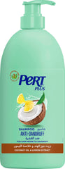 Pert Plus Anti-Dandruff Shampoo with Coconut Oil and Lemon Extracts - 1 Liter - Green