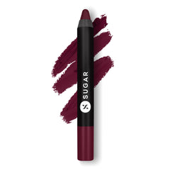 Sugar Cosmetics Matte As Hell Crayon Lipstick for Women | Lasts 8+ Hours | Lip Pencil with Sharpener | 2.8g - 24 Rachel Berry