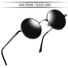 Joopin Round Polarized Sunglasses for Men Women, UV Protection Sun Glasses Small Circle Hippie Lennon Shades Sunglasses