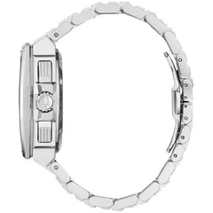 Bulova Men's Precisionist Chronograph Blue Dial Stainless Steel Watch | 44.5mm | 96B349 - Silver