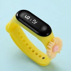 PATPAT Toddler Sunflower Decor LED Watch Digital Smart Electronic Watch (With Packing Box) yellow