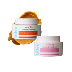 Bliss Mighty Marshmallow Mask and Pumpkin Powerhouse Mask | Bright and Smooth Skin Facial Duo