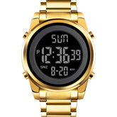 Skmei Men's Watches Women Unisex Digital Watch Fashion Sports Stainless Steel Waterproof Wristwatch Fashion Luxury - Black