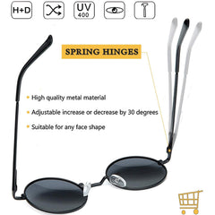 Joopin Round Polarized Sunglasses for Men Women, UV Protection Sun Glasses Small Circle Hippie Lennon Shades Sunglasses