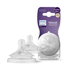AVENT Philips Natural Response Bottle Teat - 2 x Baby Bottle Flow 5 Teats for Babies Aged 6+ Months, BPA Free (Model SCY965/02)
