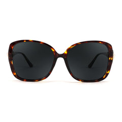 FEISEDY Women's Fashion Sunglasses, Oversized Square Frame with Pearl Sparkling, Polarized UV Protection B2821