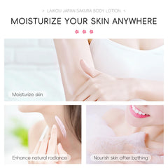 Shiny Body Lotion Firming Moisturizer for Dry Skin Japanese Sakura Moisturizer with Niacinamide and Vitamin C Nourishes Skin Non Sticky Refreshing Absorbs Quickly