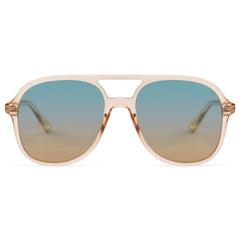 SOJOS Retro Vintage Polarized Sunglasses Double Bridge Brow Bar Square Aviators SJ2174