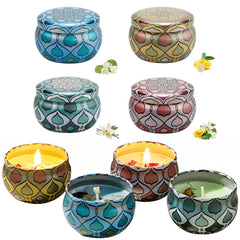 AYVICCO 4 Pack Scented Candles Gift Set 80g x 4 100% Pure Natural Soy Wax Portable Travel Aromatherapy Tin Jar Candle for Birthday Christmas Valentine's Mother's Thanksgiving Day Women & Mom Gifts