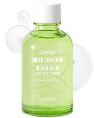JUMISO Super Soothing CICA & Aloe Essence Toner 4.23 fl. oz / 125ml | Korean Hydrating Facial Toner for Calming, Moisturizing, Soothing | Vegan, Centella & Aloe Extract, EWG Green
