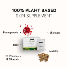 Kapiva Glow Mix Skin Foods Glow Mix Collagen Builder (30 Sachets) + Ghee Kumkumadi Body Butter (200 G) 100 Times Washed Ghee For 24 Hours Moisturization Ayurvedic Powder