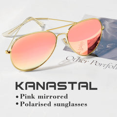 KANASTAL Polarized Sunglasses for Women and Men, Metal Frame Sun Glasses Retro Shades for Mens Driving Outdoor Military Style 100% UV400 Protection