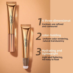 KANZA- Waterproof Multifunctional Makeup Bronzer | Liquid Face Concealer Pen | Long-Lasting Body Face Contouring Makeup | Matte Finish Liquid Contour Stick with Soft Cushion Applicator | 15g (#06)
