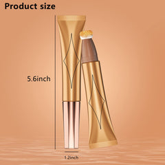 Cream Contour Beauty Wand,Xcreando Liquid Contour Stick with Cushion Applicator Silky Liquid Bronzer Stick Waterproof Lightweight Face Concealer Contouring with Natural Matte Finish(#03 Peach Blush)