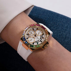Guess Selene Multi-Function Analog Watch for Women, 39 mm Case Width, White