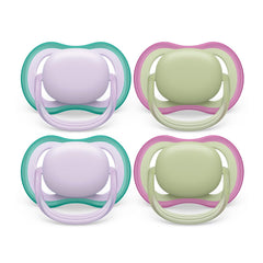 AVENT Philips Ultra Air Pacifier - 4 x Light, Breathable Baby Pacifiers for Babies Aged 0-6 Months, BPA Free with Sterilizer Carry Case, SCF085/50