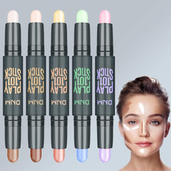 ELECDON Cream Contour Sticks, 5Pcs Face Makeup Highlighter Stick, Contouring Makeup Kit for Beginners,Highlight and Contour Kit,Cream Concealer Makeup Blur Stick,Primer Face Corrector Makeup Stick