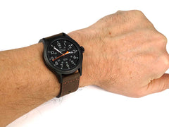 Timex Expedition Scout Nylon Strap Gents Watch - Brown Leather/Black