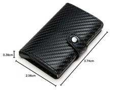Rfid Wallet Card Holder Double Wallet Men Women Money Bag Male Hasp Black Leather Magic Wallet Small Smart Trifold Wallet