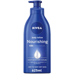 NIVEA Body Lotion Even Tone, Natural Fairness Complex & Vitamin C, All Skin Types - 625ml & Nourishing Body Lotion, Almond Oil & Vitamin E Extra Dry Skin, 625ml