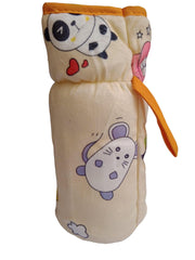 Manan Shopee Bottle Covers for Philips Avent/Broad Neck Soft Plush Stretchable Baby Feeding Bottle Cover with Strap for (250, 260ml, 330 ml -Yellow)