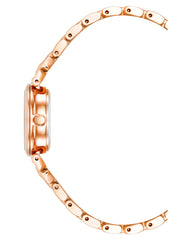 Anne Klein Round Shape Gold Bracelet White Dial Analog Watch for Women, 24 mm Size, Rose Gold/White