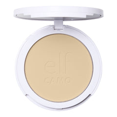 e.l.f. Camo Powder Foundation, Lightweight, Primer-Infused Buildable and Long-Lasting Medium-to-Full Coverage Foundation, Fair 140 W