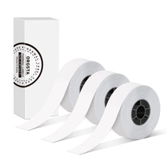 ORGSTA Label Maker Tape, 0.59"×22.97' (15mm×7m) Thermal Laminated Self-Adhesive Multipurpose Labeling Tape Replacement, Compatible with S001 Label Maker, Waterproof Label Print Paper, 3-Roll, White