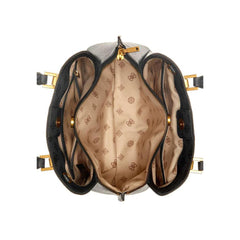 GUESS Women Fynna Satchel Handbag, Coal Logo