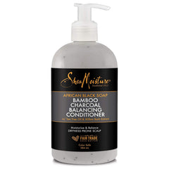 Shea Moisture African Black Soap Bamboo Charcoal Balancing Conditioner with Tea Tree Oil and Willow Bark Extract to Hydrate and Balance Dryness-Prone Scalp 384ml