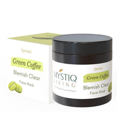 Mystiq Living Face Pack/Mask for Glowing Skin Green Coffee Blemish Clear - 100 GM | Detan Pack | For Pigmentation, Dark Spots & Brightening | Kojic Acid and Niacinamide