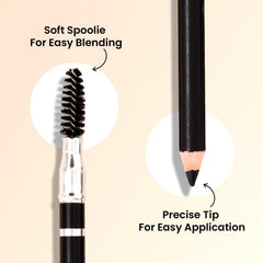 Swiss Beauty Eyebrow Definer Pencil With Spoolie | Smudge Proof, Waterproof And Pigmented Eyebrow Pencil |Shade - Chestnut, 1.5Gm |