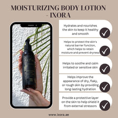 IXORA Moisturizing Body Lotion Enriched with Aloe Vera, Coconut Alkanes, Spearmint oil - GMO Free - Vegan Friendly